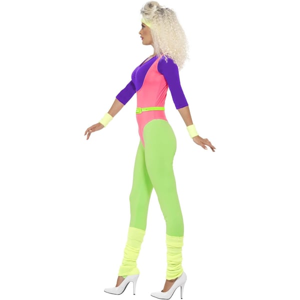 Smiffys Womens/Ladies 80s Work Out Contrast Costume Set