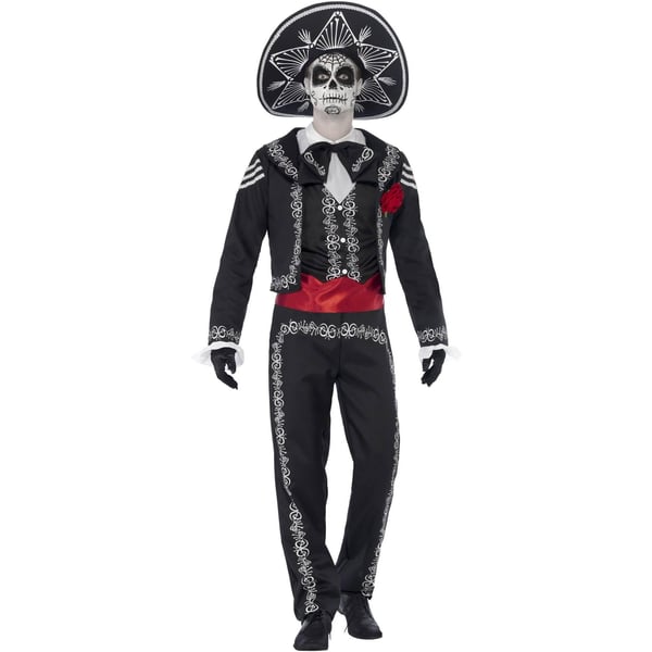 Smiffys Mens Deluxe Senor Bones Day Of The Dead Costume Set