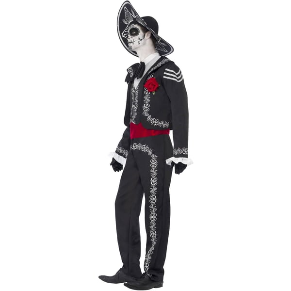 Smiffys Mens Deluxe Senor Bones Day Of The Dead Costume Set