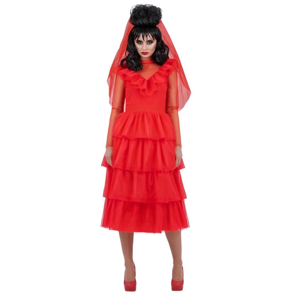 Beetlejuice Womens/Ladies Lydia Deetz Bride Costume Set