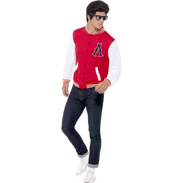 Smiffys Unisex Adult 50s Jock Letterman Varsity Jacket