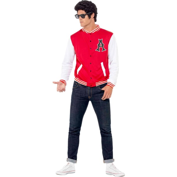 Smiffys Unisex Adult 50s Jock Letterman Varsity Jacket