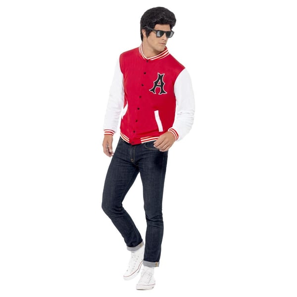 Smiffys Unisex Adult 50s Jock Letterman Varsity Jacket