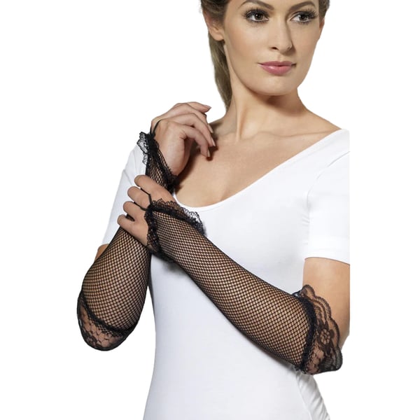 Smiffys Womens/Ladies Fishnet Fingerless Gloves Smiffys Womens/Ladies Fishnet Fingerless Gloves