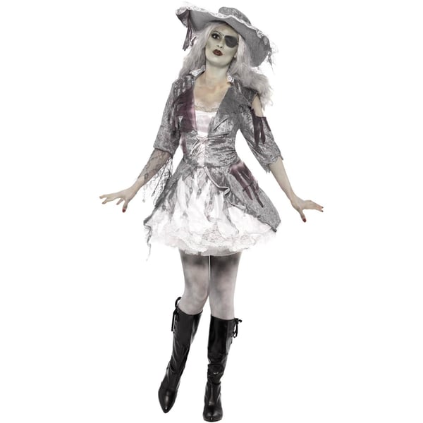 Smiffys Womens/Ladies Deluxe Ship Pirate Treasure Ghost Costume Set