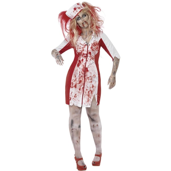 Smiffys Womens/Ladies Zombie Nurse Plus Costume Set