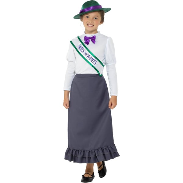 Smiffys Girls Victorian Suffragette Costume Set