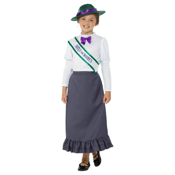 Smiffys Girls Victorian Suffragette Costume Set