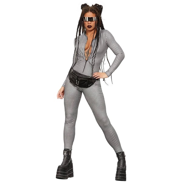 Fever Womens/Ladies Miss Whiplash Disco Holographic Catsuit