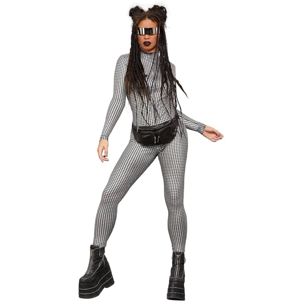 Fever Womens/Ladies Miss Whiplash Disco Holographic Catsuit