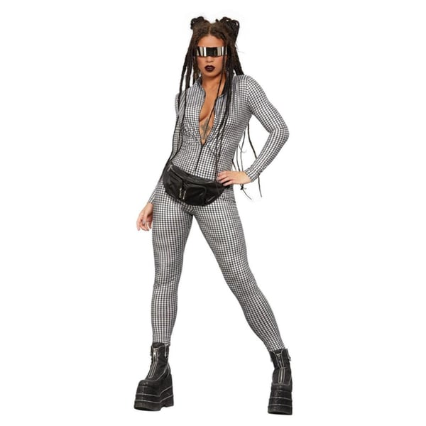 Fever Womens/Ladies Miss Whiplash Disco Holographic Catsuit