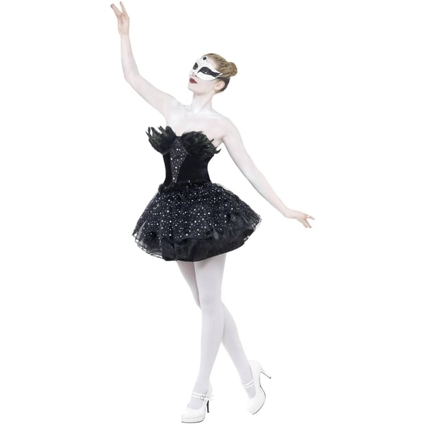 Smiffys Womens/Ladies Gothic Swan Masquerade Costume