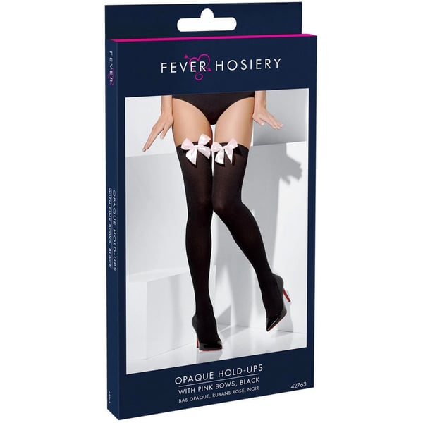 Fever Womens/Ladies Bow Opaque Hold Up Stockings
