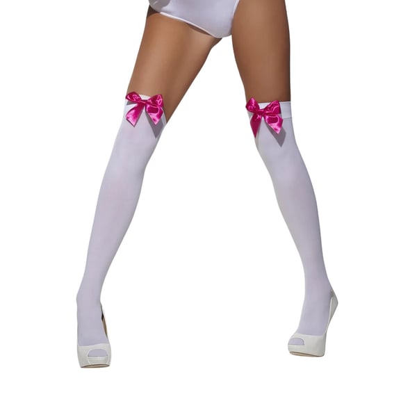 Smiffys Womens/Ladies Bow Opaque Hold Up Stockings