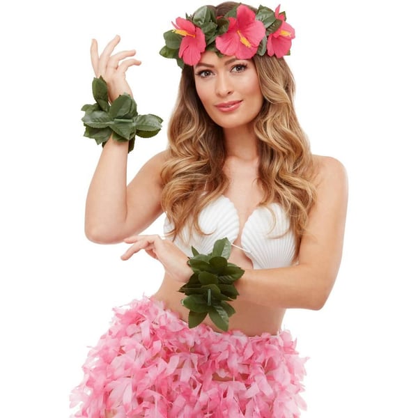Smiffys Unisex Vuxen Hawaiian Luau/Strandfest Kostym Rekvisita Set