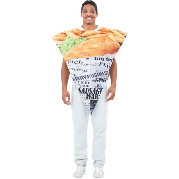 Smiffys Unisex aikuisten Fish & Chips -asuponcho