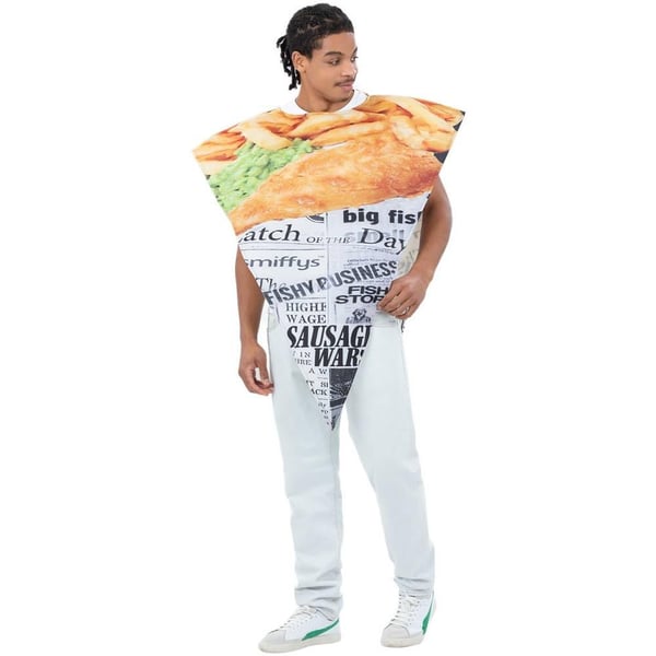 Smiffys Unisex aikuisten Fish & Chips -asuponcho