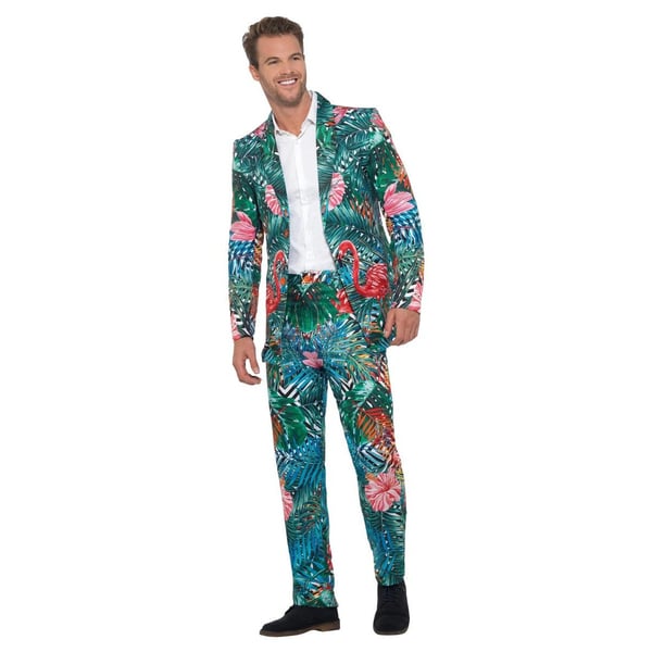 Smiffys Mens Hawaiian Tropical Flamingo Costume Suit