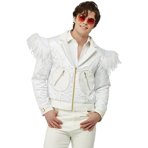 Elton John Mens Feather Costume Jacket