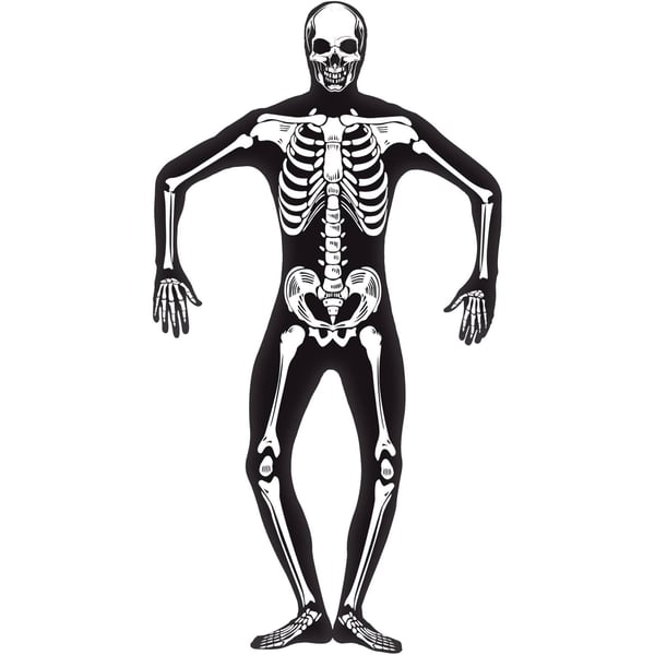 Smiffys Unisex Adult Skeleton Costume Skinsuit