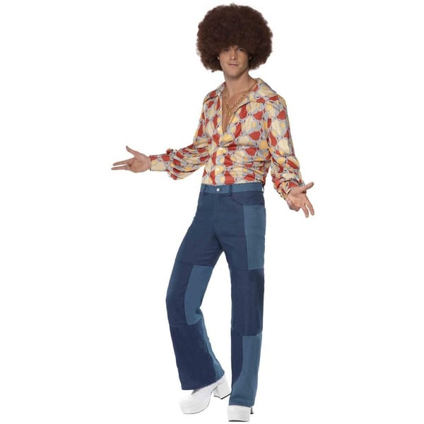 Smiffys Mens 70s Deluxe Flared Trousers