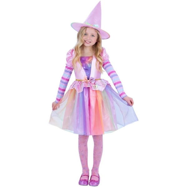 Smiffys Girls Pastel Rainbow Halloween Witch Costume