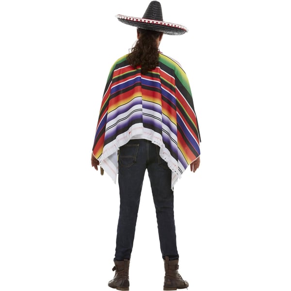 Smiffys Unisex Adult Striped Poncho
