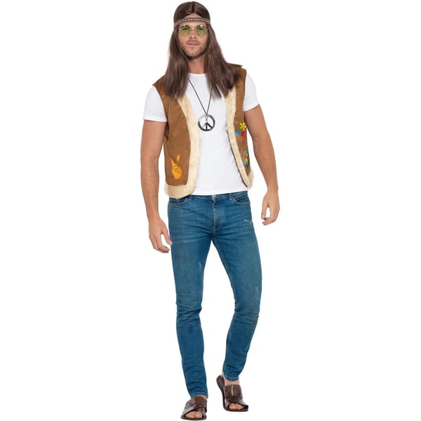 Smiffys Unisex Adult Hippie Costume Waistcoat