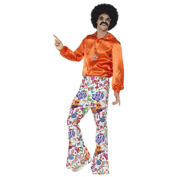 Smiffys Mens 60s Groovy Flared Costume Bottoms