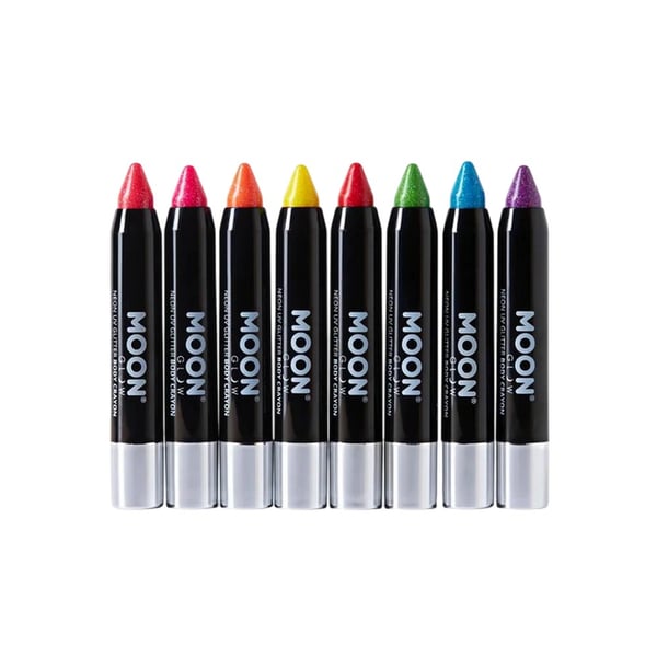 Moon Glow Neon UV Glitter Body Crayons Set