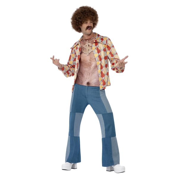 Smiffys Unisex Adult 70s Realistic Hairy Chest Costume Top