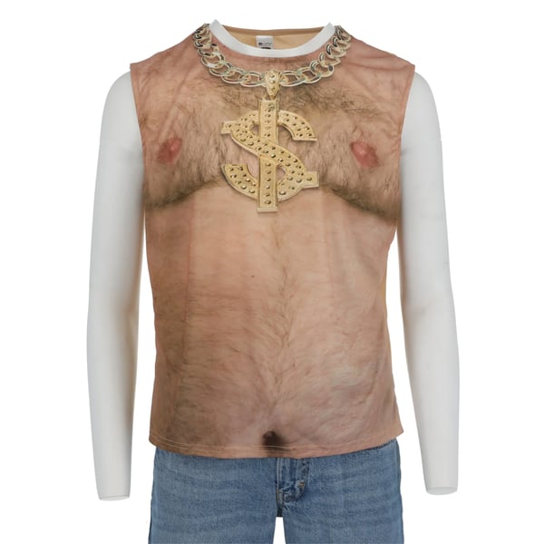 Smiffys Unisex Adult 70s Realistic Hairy Chest Costume Top
