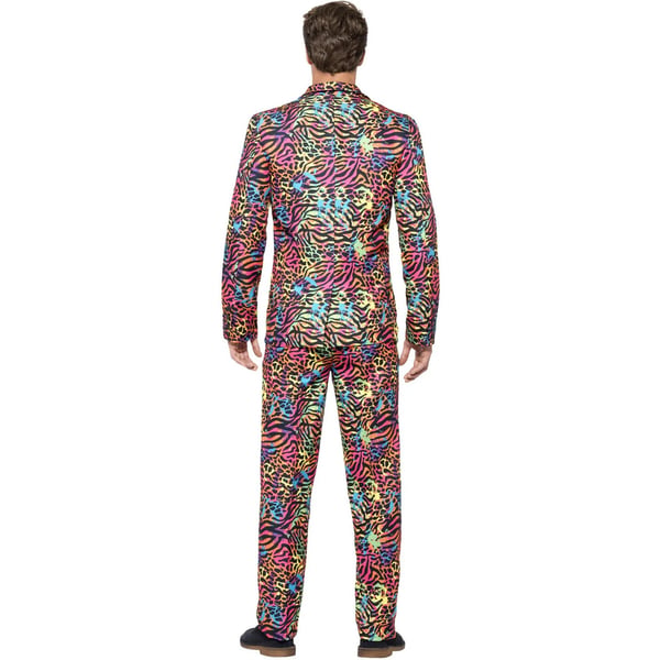 Smiffys Mens Animal Print Neon Costume Suit