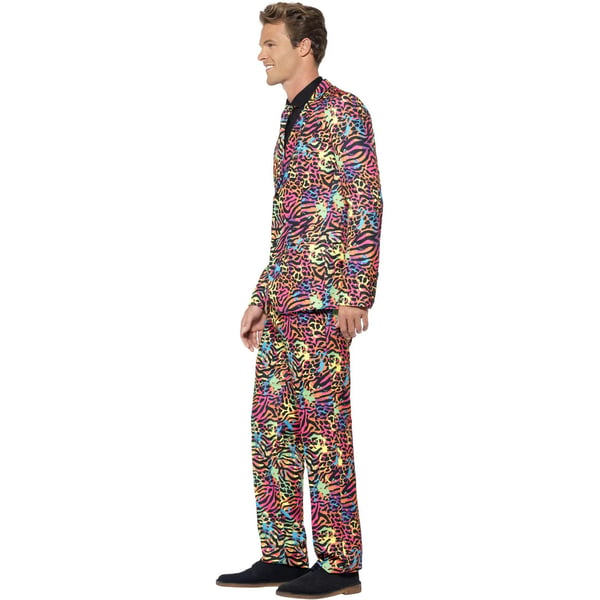 Smiffys Mens Animal Print Neon Costume Suit