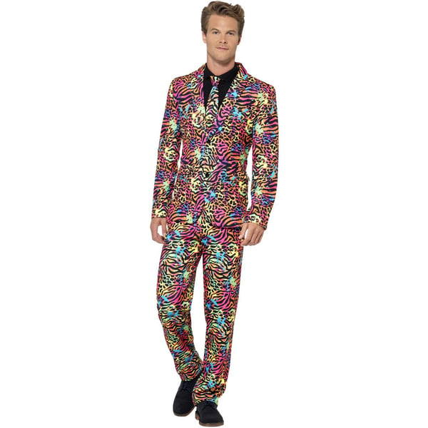 Smiffys Mens Animal Print Neon Costume Suit