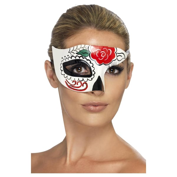 Smiffys Unisex Adult Day Of The Dead Half Eye Mask