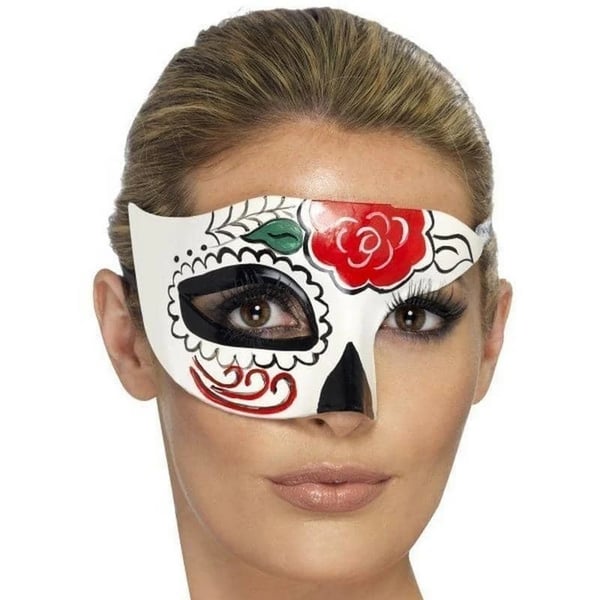 Smiffys Unisex Adult Day Of The Dead Half Eye Mask