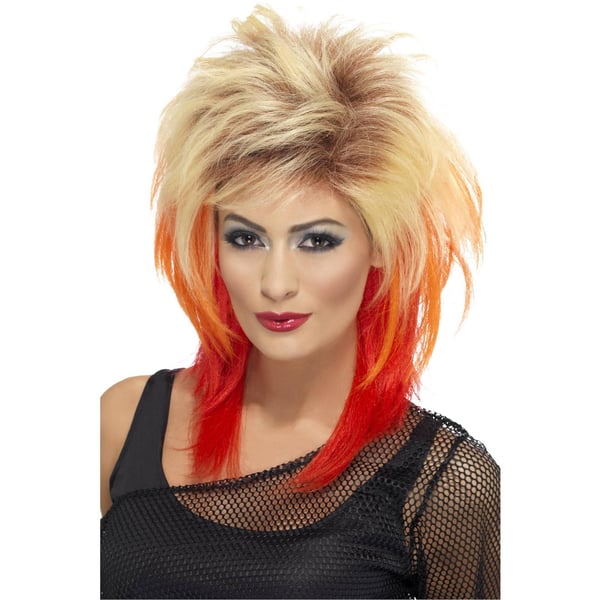 Smiffys Womens/Ladies 80s Mullet Streaks Wig