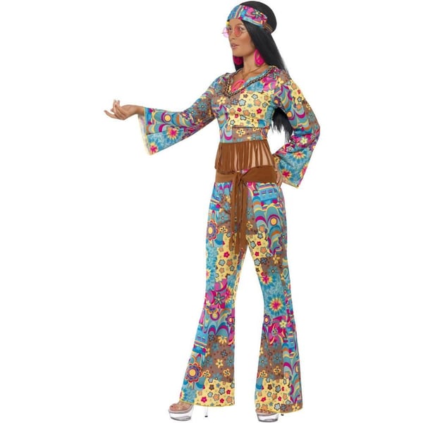 Smiffys Womens/Ladies Flower Power Hippy Costume