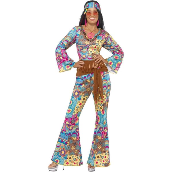 Smiffys Womens/Ladies Flower Power Hippy Costume
