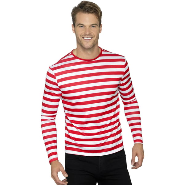 Smiffys Unisex Adult Striped Long-Sleeved T-Shirt