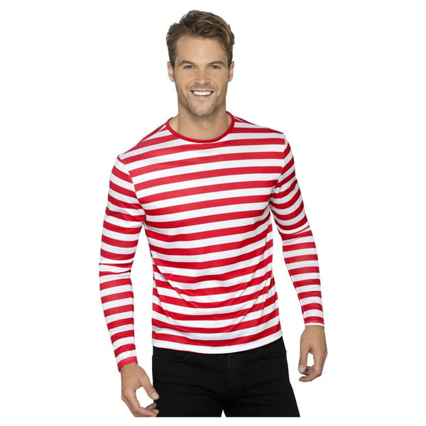 Smiffys Unisex Adult Striped Long-Sleeved T-Shirt