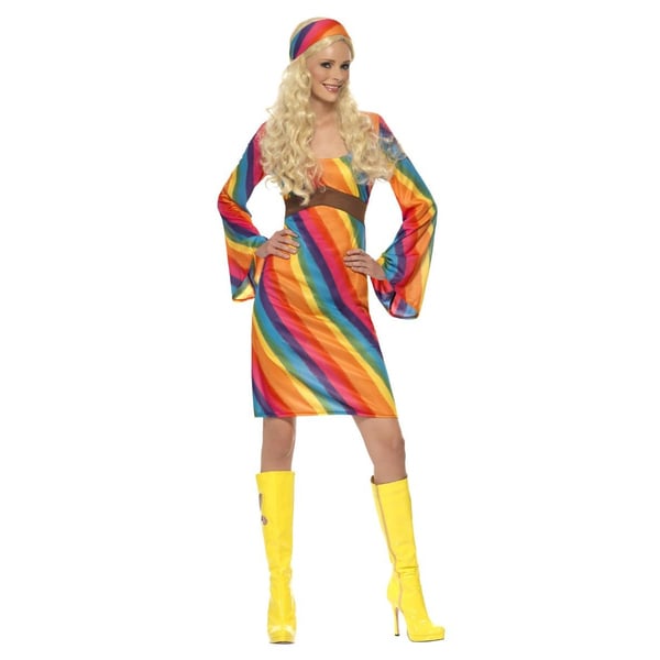 Smiffys Womens/Ladies Hippie Rainbow Costume Set