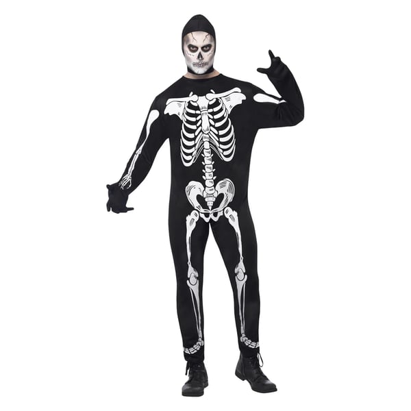 Smiffys Unisex Adult Skeleton Halloween Costume Set