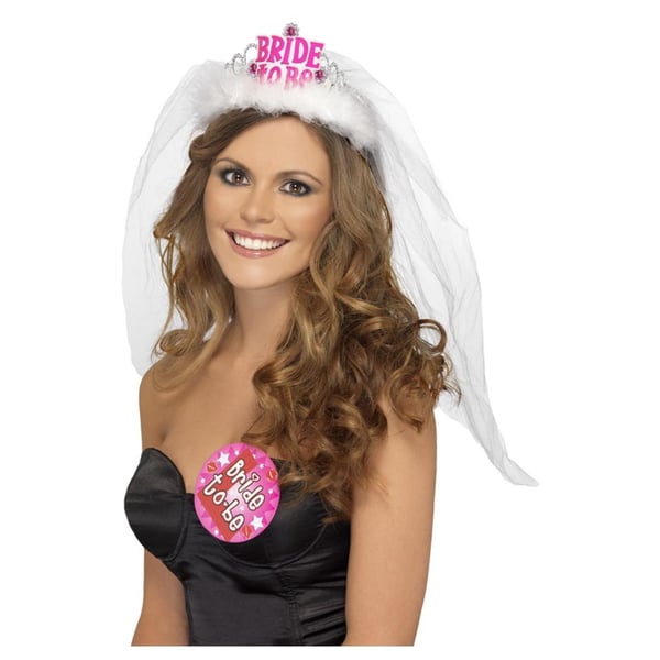 Smiffysin naisten/naisten morsian tiara ja huntu Smiffysin naisten/naisten morsian tiara ja huntu