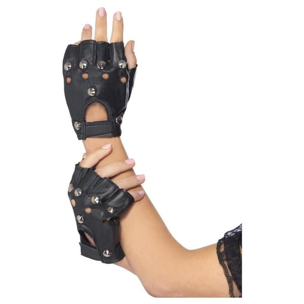 Smiffys Unisex Adult Fingerless Punk Gloves Smiffys Unisex Adult Fingerless Punk Gloves