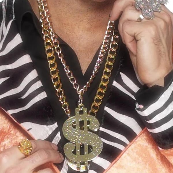 Smiffys Herrhalsband med dollartecken