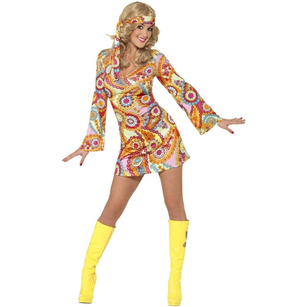 Smiffys Womens/Ladies 60s Hippy Costume Set