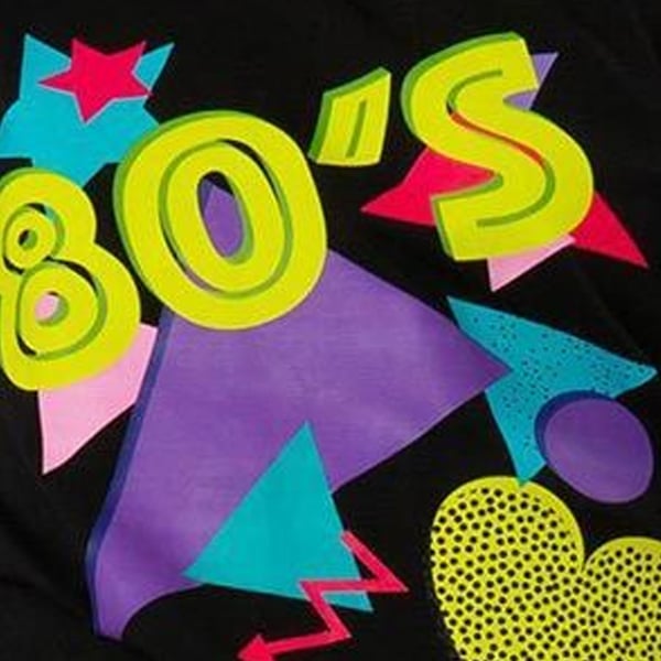Smiffys Womens/Ladies 1980s Printed One Shoulder T-Shirt
