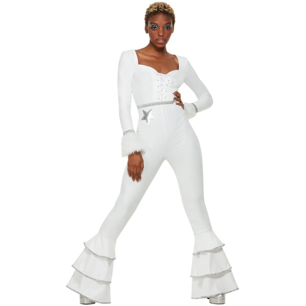Smiffys Naisten 70-luvun Deluxe Glam Bodysuit